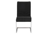 Baxton Studio Toulan Modern and Contemporary Black Faux Leather Upholstered Stainless Steel Dining Chair