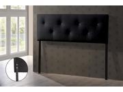 Baxton Studio Dalini Modern and Contemporary King Black Faux Leather Headboard with Faux Crystal Buttons