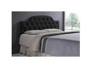 Baxton Studio Morris Modern and Contemporary Full Size Black Faux Leather Upholstered Button tufted Scalloped Headboard