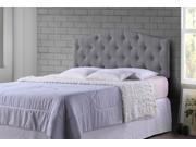 Baxton Studio Myra Modern and Contemporary Full Size Grey Fabric Upholstered Button tufted Scalloped Headboard