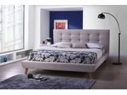 Baxton Studio Jonesy Scandinavian Style Mid century Beige Fabric Upholstered King Size Platform Bed