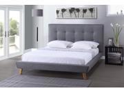 Baxton Studio Jonesy Scandinavian Style Mid century Grey Fabric Upholstered Queen Size Platform Bed