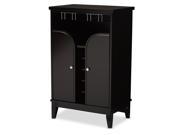 Baxton Studio Easton Modern and Contemporary Dark Brown Wood Modern Dry Bar and Wine Cabinet