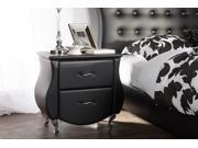 Baxton Studio Erin Modern and Contemporary Black Faux Leather Upholstered Nightstand