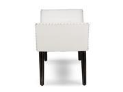 Baxton Studio Tamblin Modern and Contemporary White Faux Leather Upholstered Large Ottoman Seating Bench