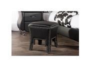 Baxton Studio Bouverie Modern and Contemporary Black Faux Leather Nail head Ottoman Stool