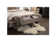 Baxton Studio Emerson Modern and Contemporary Beige Linen Upholstered Lux Ottoman Bench with Flared Acrylic Legs