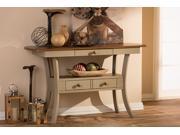 Baxton Studio Balmoral Chic Country Cottage Antique Oak Wood and Distressed Light Grey Fixed Top Server