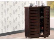 Baxton Studio Adalwin Modern and Contemporary 2 Door Dark Brown Wooden Entryway Shoes Storage Cabinet