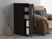 Baxton Studio Lindo Dark Brown Wood Bookcase with One Pulled out Door Shelving Cabinet