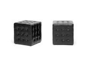 Siskal Black Modern Cube Ottoman