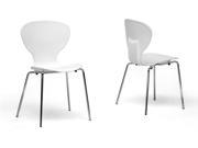 Baxton Studio Boujan White Plastic Modern Dining Chair Set of 2