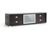 Baxton Studio Botticelli Brown Modern TV Stand with Frosted Glass Door