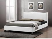 Baxton Studio Battersby White Modern Bed with Upholstered Headboard Full Size