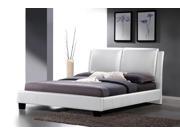 Sabrina White Modern Bed with Overstuffed Headboard King Size