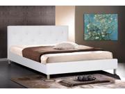 Baxton Studio Barbara White Modern Bed with Crystal Button Tufting Full Size