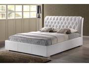 Bianca White Modern Bed with Tufted Headboard King Size