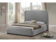 Sheila Gray Linen Modern Bed with Upholstered Headboard King Size