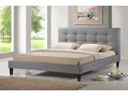 Quincy Gray Linen Platform Bed King Size