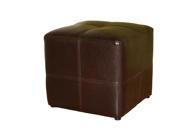 DarkBrown Bonded Leahter Square Ottoman by Wholesale Interiors