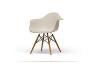 Pascal Beige Plastic Mid Century Modern Shell Chair