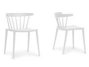 Finchum White Plastic Stackable Modern Dining Chair