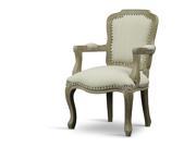 Baxton Studio Poitou Wood Traditional French Accent Chair