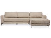 Baxton Studio Agnew Contemporary Light Beige Bonded Leather Right Facing Sectional Sofa