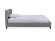 Baxton Studio Battersby Grey Linen Modern Full Size Bed with Upholstered