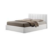 Baxton Studio Templemore White Leather Contemporary Queen Size Bed