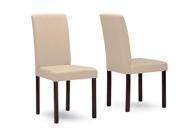 Baxton Studio Andrew Contemporary Espresso Wood Beige Fabric Dining Chairs