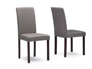 Baxton Studio Andrew Contemporary Espresso Wood Grey Fabric Dining Chairs