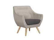 Baxton Studio Astrid Mid century Grey Fabric Armchair in Two tone Color