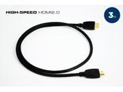 QualGear High Speed HDMI 2.0 Cable with Ethernet 3 Feet 100% OFC Copper 24K Gold Plated Contacts Triple Shielded. Supports 4K Ultra HD 3D 18 Gbps Audio