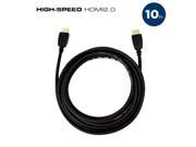QualGear High Speed HDMI 2.0 Cable with Ethernet 10 Feet 100% OFC Copper 24K Gold Plated Contacts Triple Shielded. Supports 4K Ultra HD 3D 18 Gbps ARC