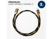 QualGear 3 Feet HDMI Premium Certified 2.0 cable with 24K Gold Plated Contacts Supports 4K Ultra HD 3D 18Gbps Audio Return Channel Ethernet QG PCBL HD20 3