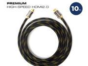 QualGear 10 Feet HDMI Premium Certified 2.0 cable with 24K Gold Plated Contacts Supports 4K Ultra HD 3D 18Gbps Audio Return Channel Ethernet QG PCBL HD20