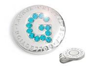 The Elixir Golf 100% Genuine Stellux Austrian Crystal Golf Ball Marker with Hat Clip Initial G