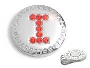 The Elixir Golf 100% Genuine Stellux Austrian Crystal Golf Ball Marker with Hat Clip Initial I
