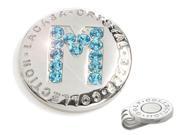 The Elixir Golf 100% Genuine Stellux Austrian Crystal Golf Ball Marker with Hat Clip Initial M
