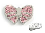 The Elixir Golf 100% Genuine Stellux Austrian Crystal Golf Ball Marker with Hat Clip Pink Butterfly