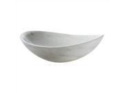 Oval Stone Vessel in White Marble