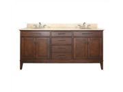 Avanity Madison 72 In. Vanity W Carrera White Marble Topanddouble Sinks Tobacco