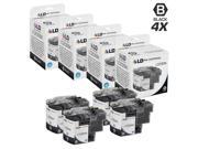 LD © Compatible Brother LC20EBK Set of 4 Super High Yield Black Ink Cartridges for Brother Multifunction MFC J5920DW
