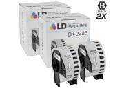 LD © Compatible Brother DK 2225 2 Rolls of White Label Tape 1.5 in x 100 ft