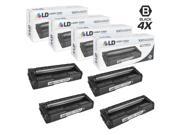 LD © Compatible Ricoh 407653 Set of 4 Black Toner Cartridges for SPC252DN SPC252SF C252DN C252SF