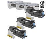 LD © Set of 3 Compatible Kyocera Mita Black TK 3122 1T02L10US0 Laser Toner Cartridges for use in FS 4200DN Printers
