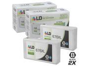 LD Remanufactured Replacements for Epson T676XL120 T676XL T676 Set of 2 HY Black Ink Cartridges for Epson WorkForce WP 4020 4530 4540 and WorkForce Pro W