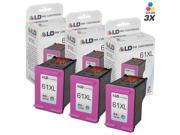 LD © Remanufactured Replacement Ink Cartridges for Hewlett Packard CH564WN HP 61XL 61 High Yield Tri Color 3 Pack