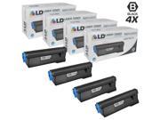 LD © Compatible Replacements for Okidata 43979215 Set of 4 Black Laser Toner Cartridges for use in Okidata MB480 MFP and OKI B420dn Printers